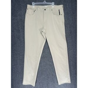 Fourlaps Pants Men's 38x32 Beige Performance Stretch Golf flat front